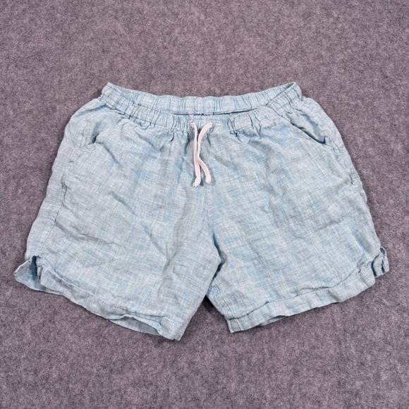 Alex Crane Sky Blue French Linen Drawstring Pull-On Shorts Men's Size Medium - Picture 1 of 5